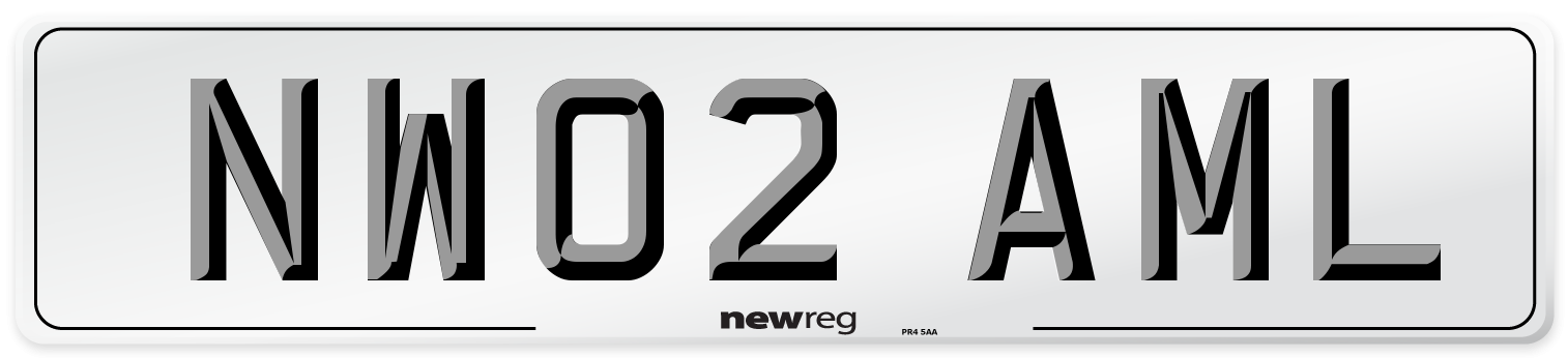 NW02 AML Number Plate from New Reg